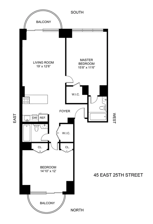 45 East 25th Street, 25C | floorplan | View 7