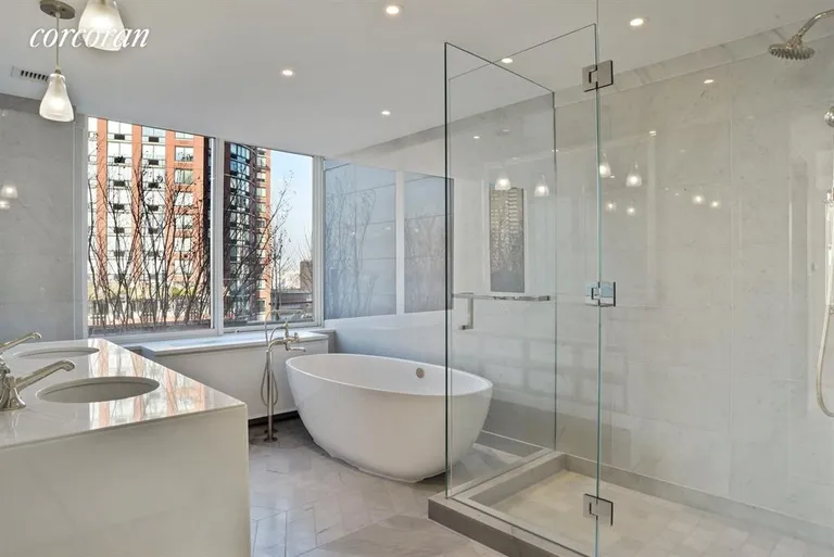 New York City Real Estate | View 212 Warren Street, 18F | Master Bathroom | View 8