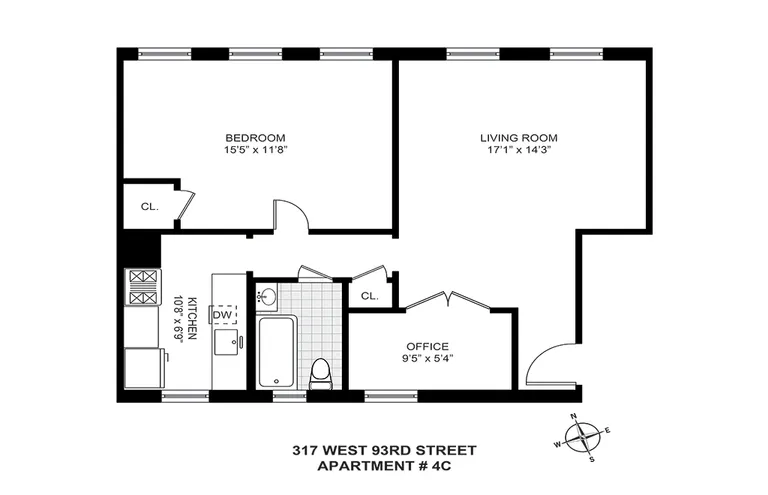 317 West 93rd Street, 4C | floorplan | View 5
