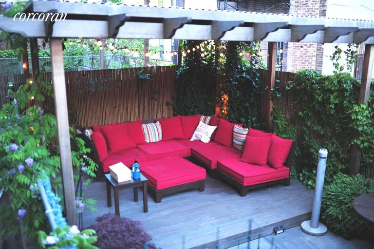 New York City Real Estate | View 1060 Putnam Avenue, 1R | Pergola with Outdoor Seating | View 7