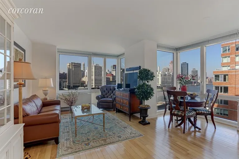 New York City Real Estate | View 415 Main Street, 9G | Living Room | View 2