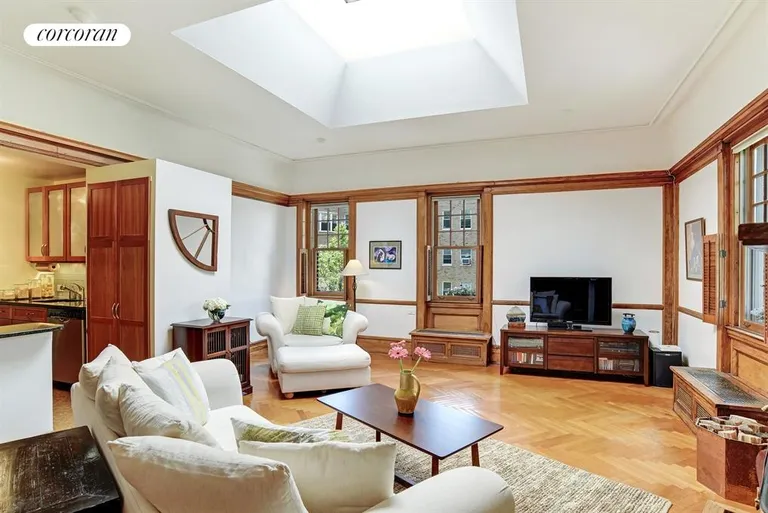 New York City Real Estate | View 101 8th Avenue, 9 | Enormous Living Room with Skylight and WBFP | View 2