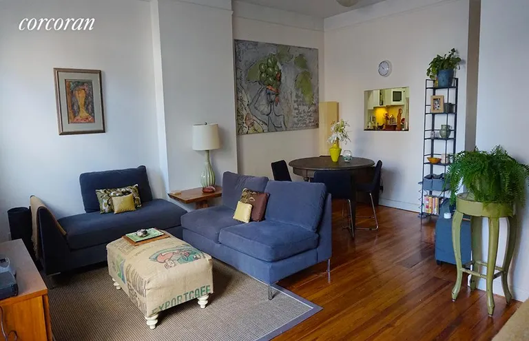 New York City Real Estate | View 309 West 100th Street, 5 | High ceilings, hard wood floors, and work area | View 2