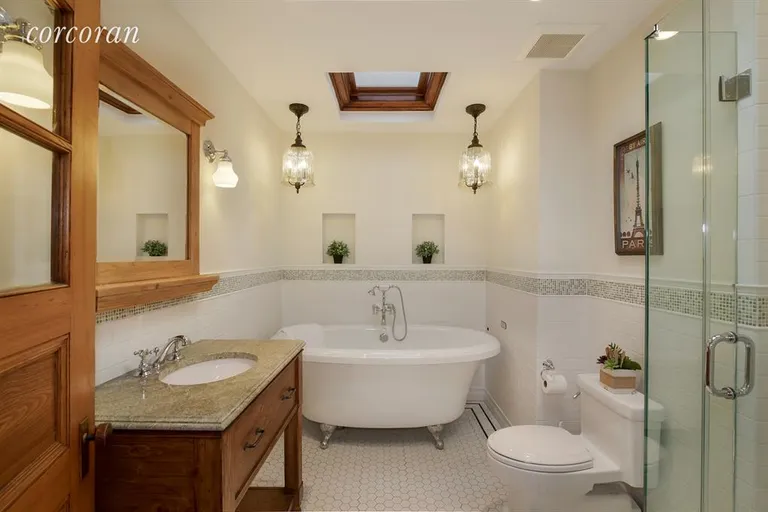 New York City Real Estate | View 524 2nd Street | Spa bathroom with a soaking tub and a shower | View 9