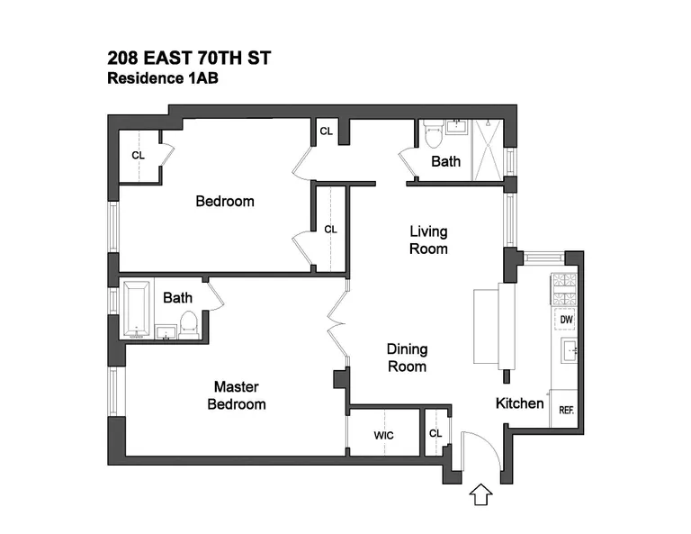 208 East 70th Street, 1AB | floorplan | View 7