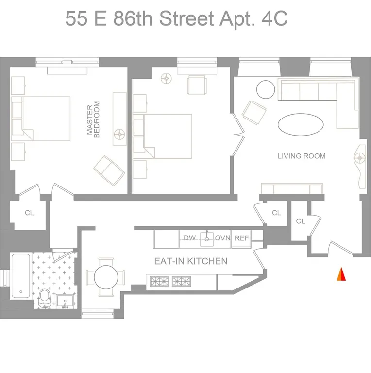 55 East 86th Street, 4C | floorplan | View 17