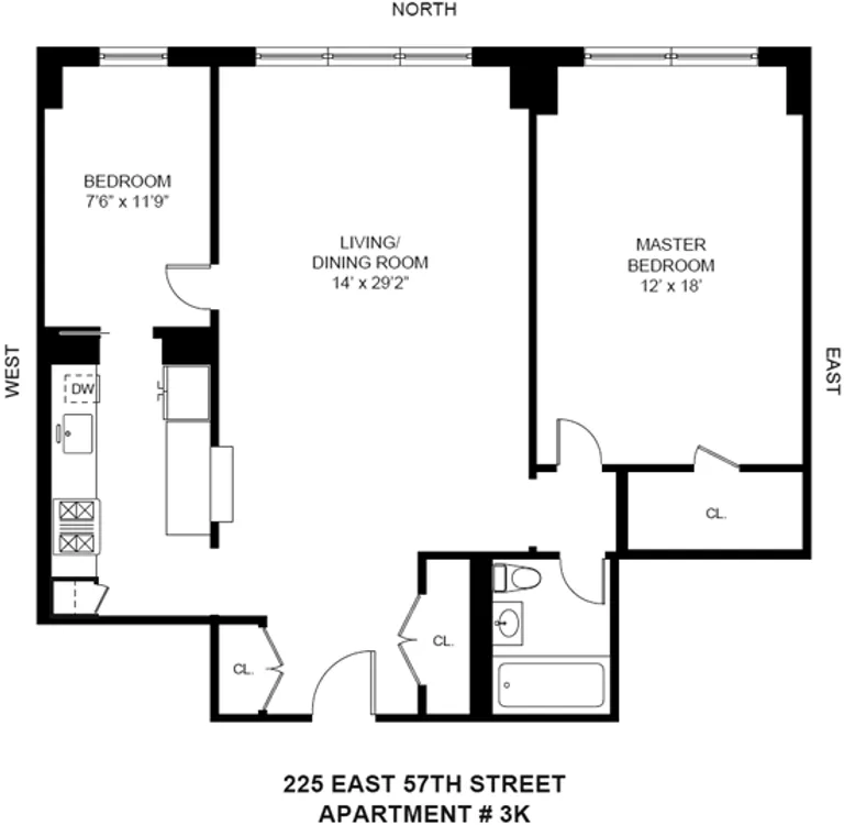 225 East 57th Street, 3K | floorplan | View 7