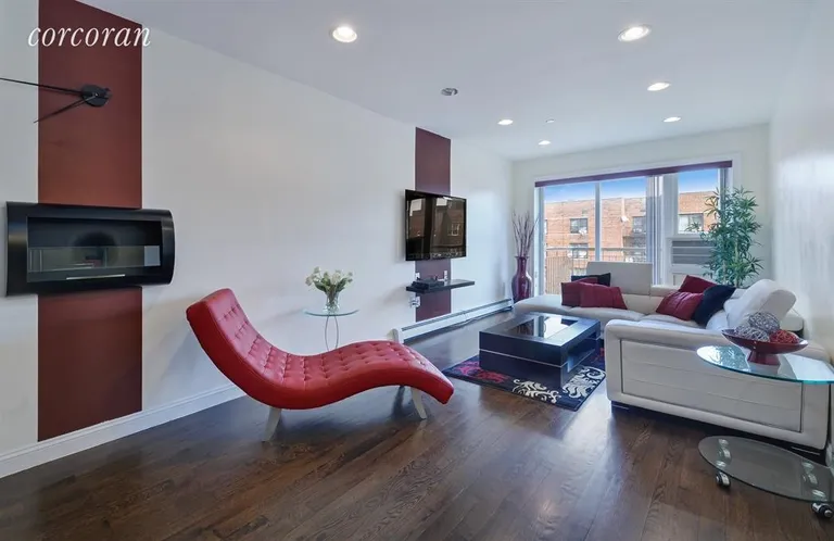 New York City Real Estate | View 1138 Ocean Avenue, 6F | Living Room with access to over-sized balcony | View 3
