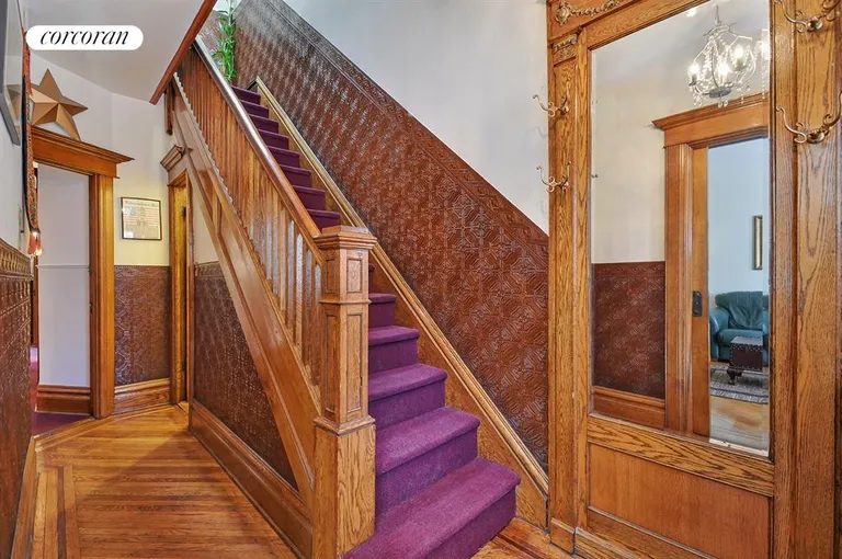 New York City Real Estate | View 517 73rd Street | Entry Foyer with Beautiful Original Details | View 7
