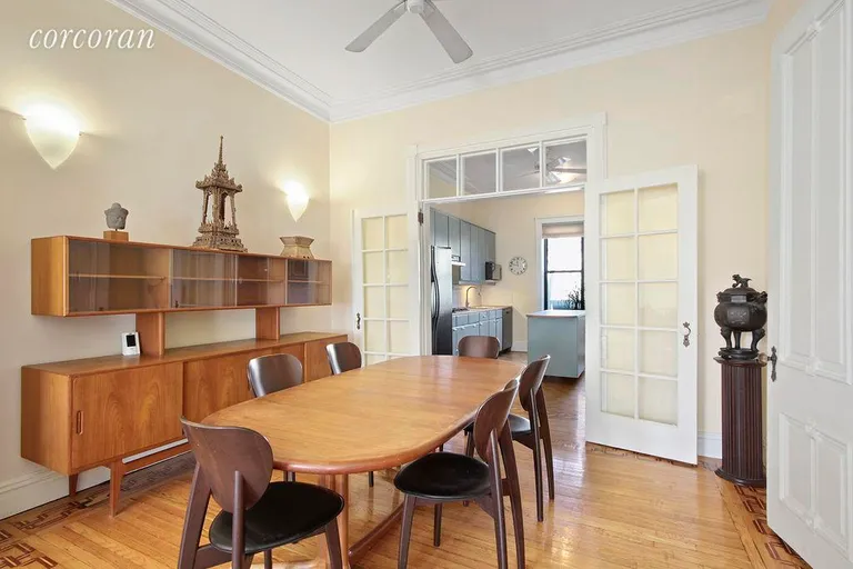 New York City Real Estate | View 294 6th Avenue | Parlor Floor Dining Room Leading to Kitchen | View 3