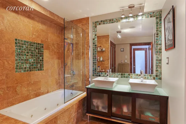 New York City Real Estate | View 37 Powers Street, 3A | Deep Jacuzzi Tub and Double Sinks.  Huge Bathroom | View 6