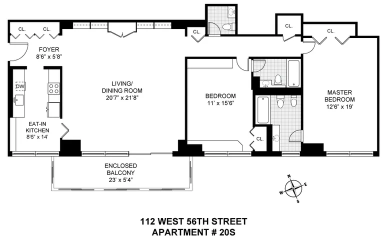 112 West 56th Street, 20S | floorplan | View 4