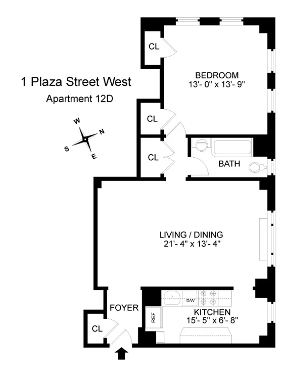 1 Plaza Street West, 12D | floorplan | View 5