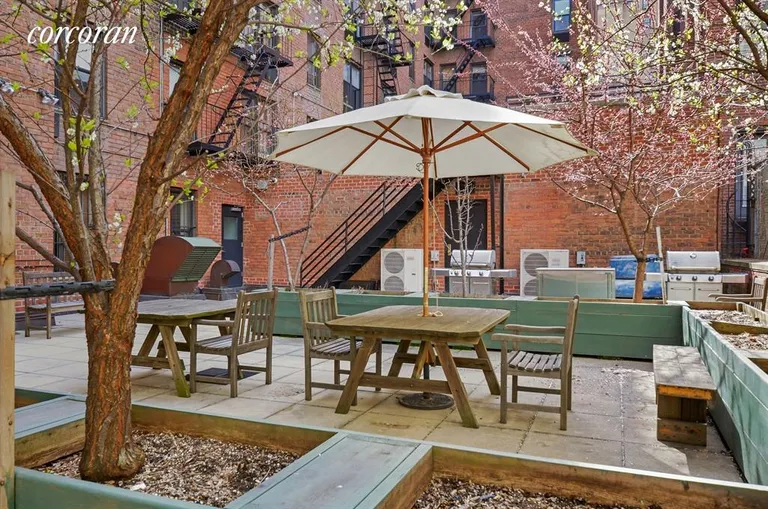 New York City Real Estate | View 350 BLEECKER STREET, 2JH | Barbeque in Courtyard | View 6