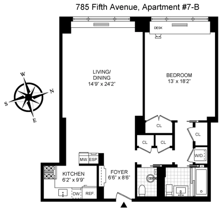 785 Fifth Avenue, 7B | floorplan | View 9