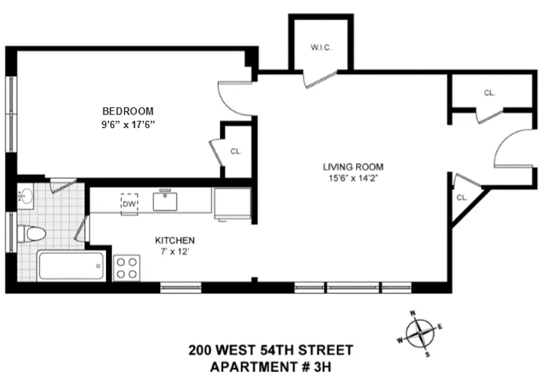 200 West 54th Street, 3H | floorplan | View 8
