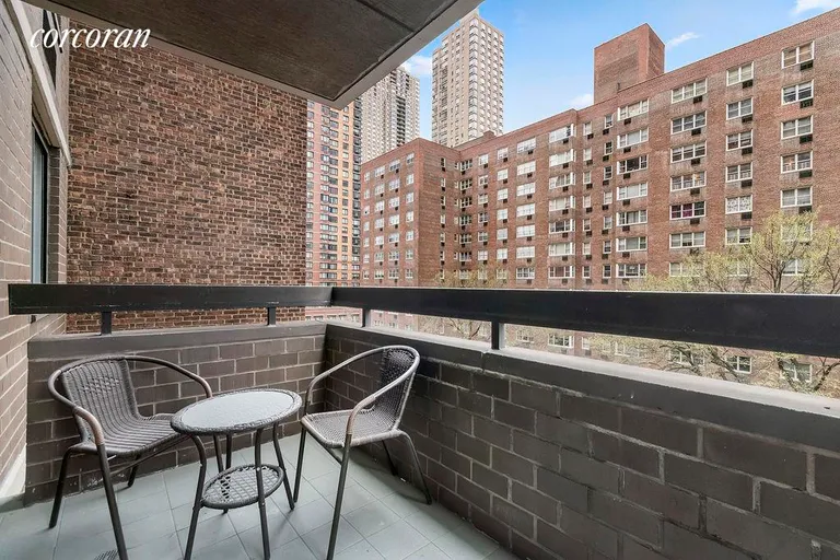 New York City Real Estate | View 347 West 57th Street, 8A | Balcony with city views | View 4