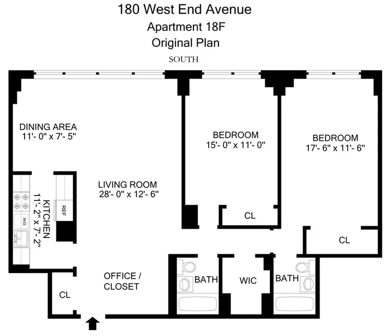 180 West End Avenue, 18F | floorplan | View 5