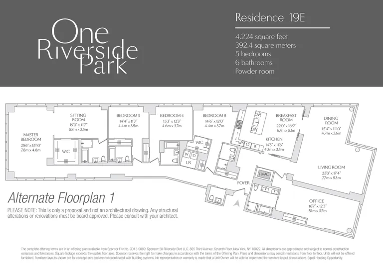 50 Riverside Boulevard, 19E | floorplan | View 18