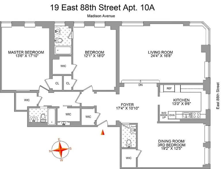 19 East 88th Street, 10A | floorplan | View 7
