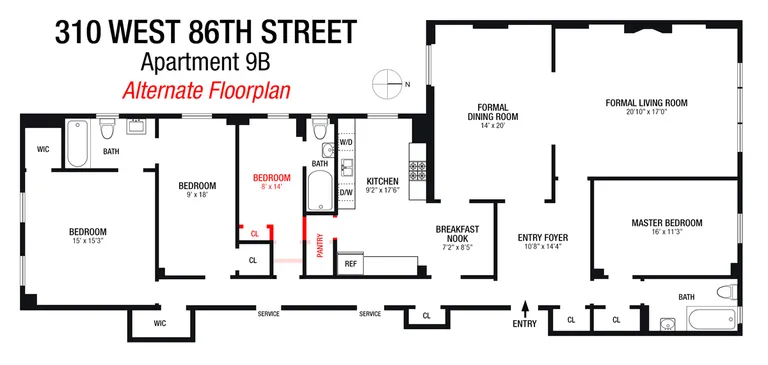 310 West 86th Street, 9B | floorplan | View 15