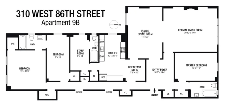 310 West 86th Street, 9B | floorplan | View 14