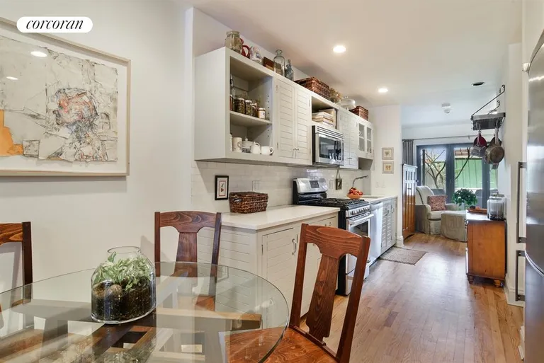 New York City Real Estate | View 295 Prospect Place |  Garden Apartment Kitchen / Dining Room | View 11