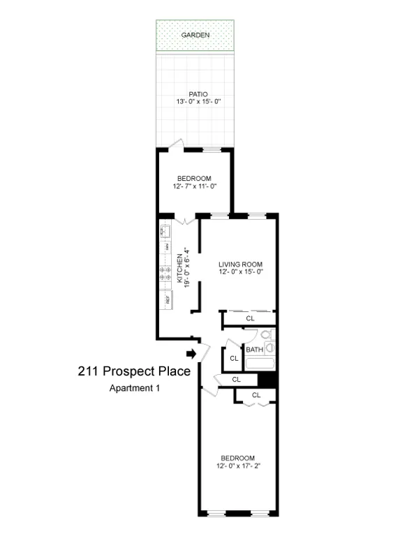 211 Prospect Place, 1 | floorplan | View 6