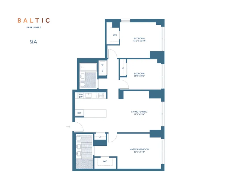 613 Baltic Street, 9A | floorplan | View 3