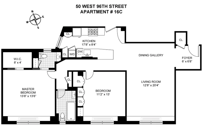50 West 96th Street, 16C | floorplan | View 7