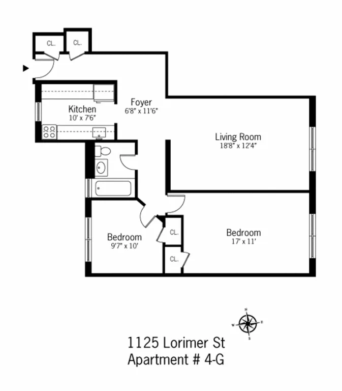 1125 Lorimer Street, 4G | floorplan | View 6