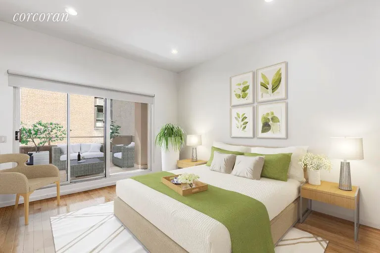 New York City Real Estate | View 168 Fifth Avenue, 402 | Master Bedroom Staged | View 2