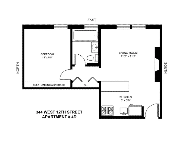 344 West 12th Street, 4D | floorplan | View 7