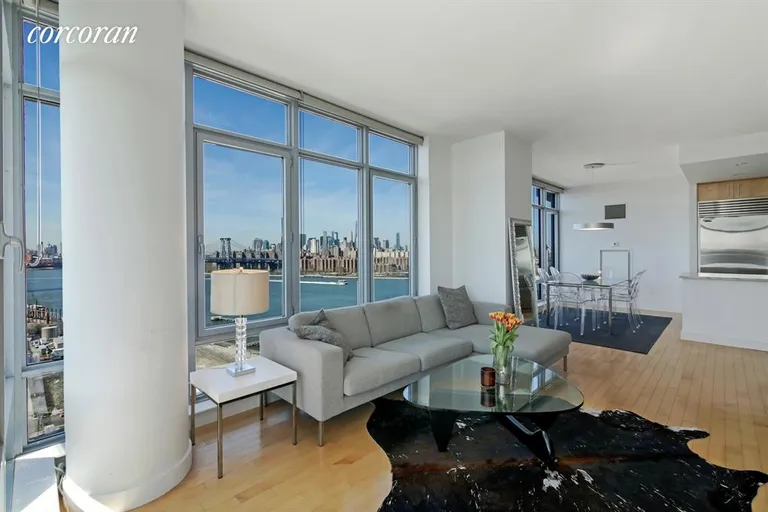 New York City Real Estate | View 1 NORTHSIDE PIERS, 22E | Living Room | View 2