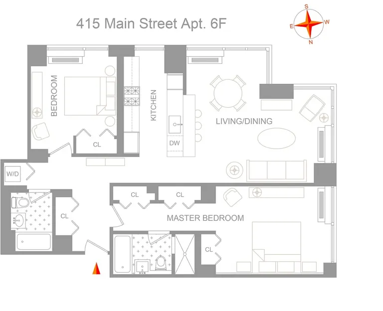 415 Main Street, 6F | floorplan | View 7