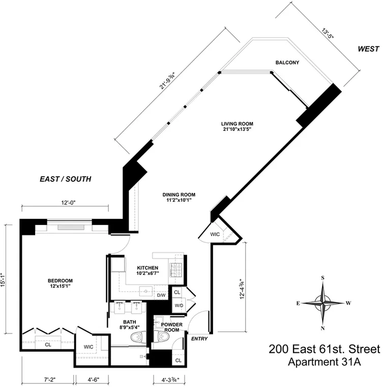 200 East 61st Street, 31A | floorplan | View 19