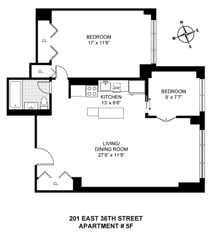 201 East 36th Street, 5F | floorplan | View 6
