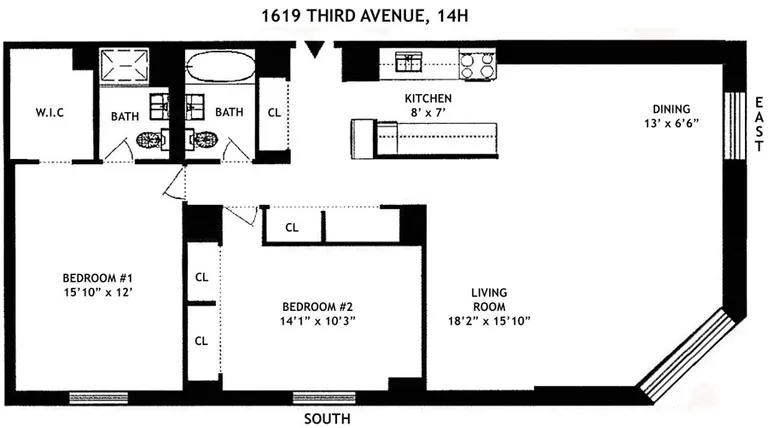 1619 Third Avenue, 14H | floorplan | View 7