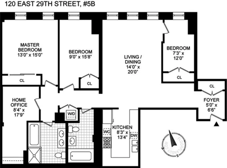 120 East 29th Street, 5B | floorplan | View 7