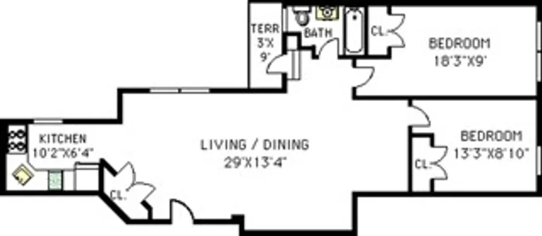 338 Prospect Place, 4J | floorplan | View 9