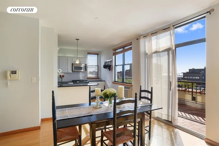 New York City Real Estate | View 231 15th Street, 5A | Kitchen / Dining Room with Terrace | View 2