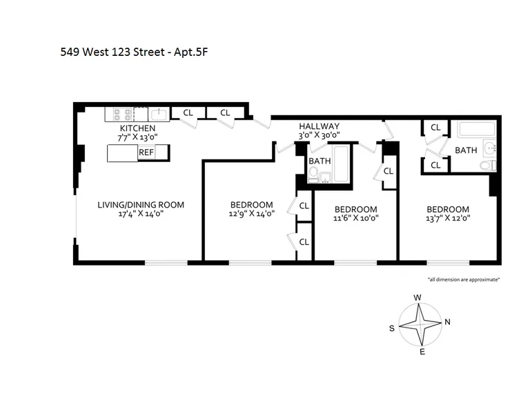 549 West 123rd Street, 5F | floorplan | View 7