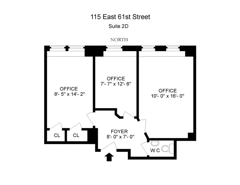 115 East 61st Street, 2D | floorplan | View 7