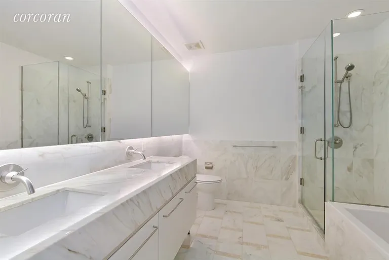 New York City Real Estate | View 200 Chambers Street, 6C | Master Bathroom | View 10