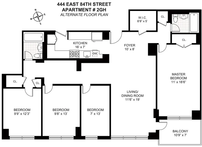 444 East 84th Street, 2GH | floorplan | View 10