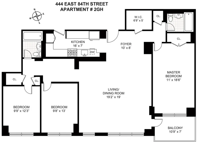 444 East 84th Street, 2GH | floorplan | View 9