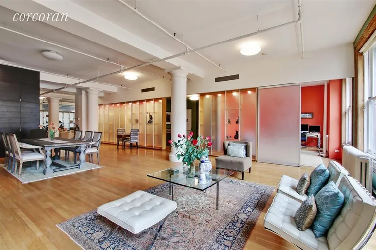New York City Real Estate | View 476 Broadway, 4F | Living Room / Dining Room/Media area | View 2