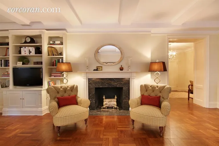 New York City Real Estate | View 1035 Fifth Avenue, 2D | Wood-burning Fireplace in Living Room | View 2