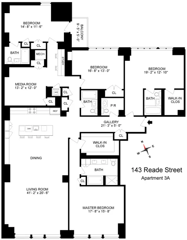 143 Reade Street, 3A | floorplan | View 13