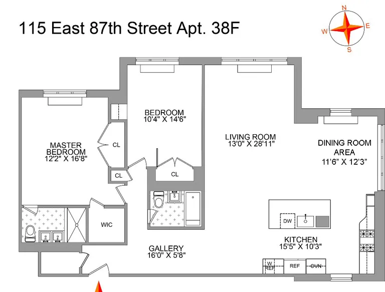 115 East 87th Street , 38F | floorplan | View 12